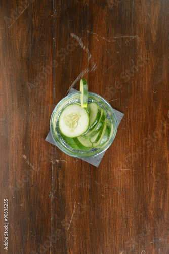 Cucumber water in glass