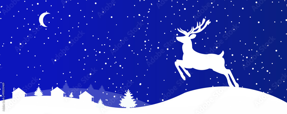 Obraz premium Banner deer winter