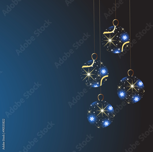 a glowing Christmas balls