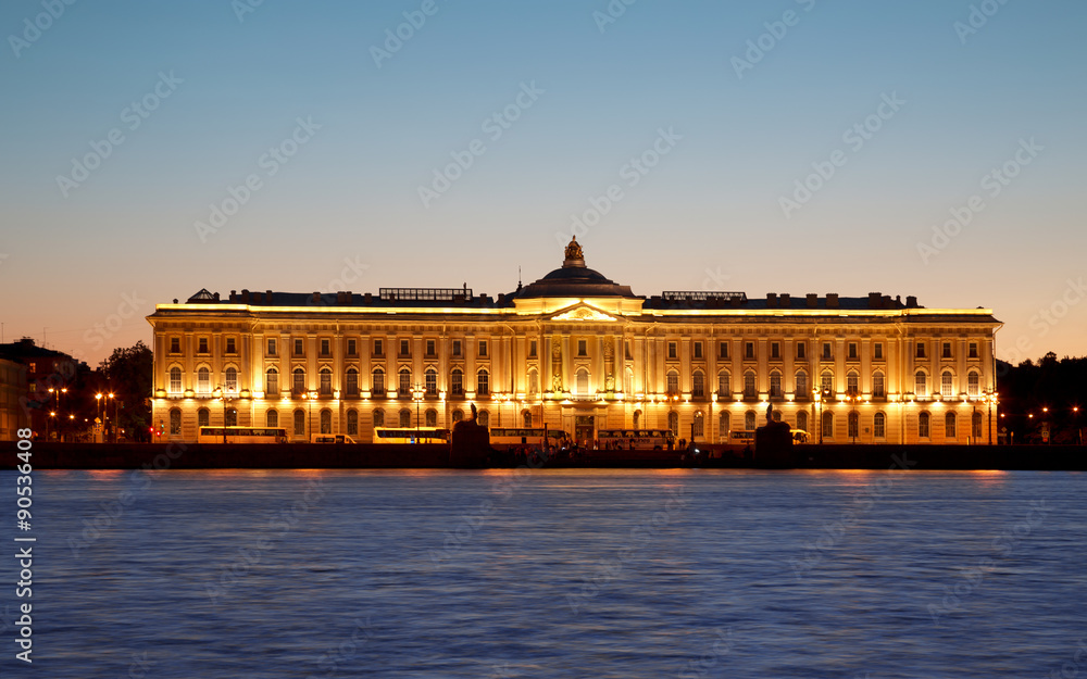 Night view of St Petersburg. Building of Academy of Arts. Night view of St Petersburg. Building of Academy of Arts.