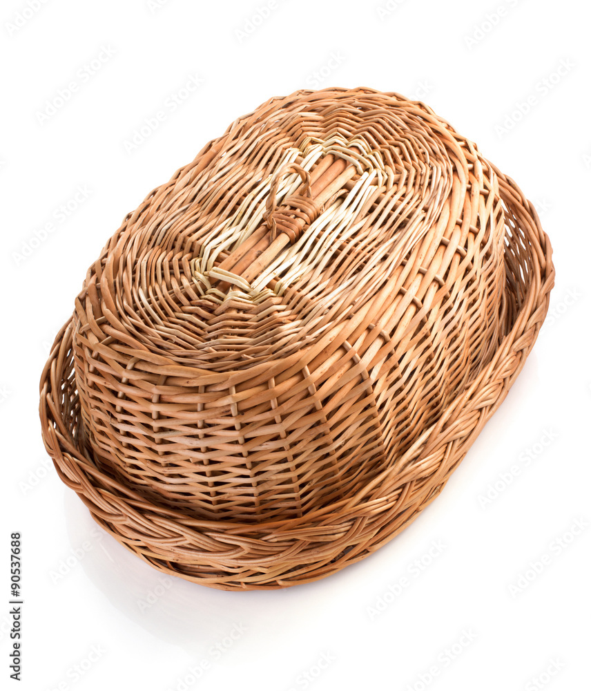 Fototapeta premium wicker basket isolated on white