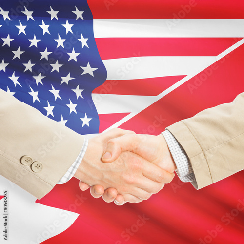 Businessmen handshake - United States and Bahrain