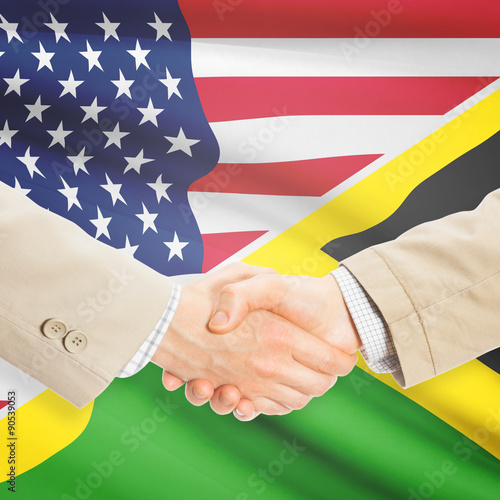 Businessmen handshake - United States and Jamaica