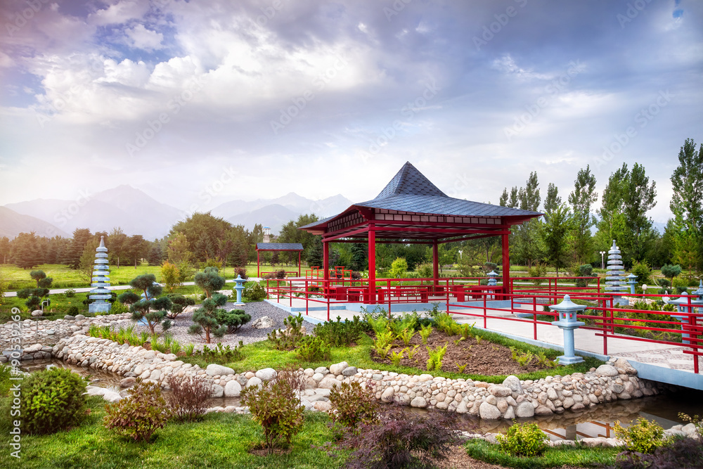 Obraz premium Japanese garden in Almaty