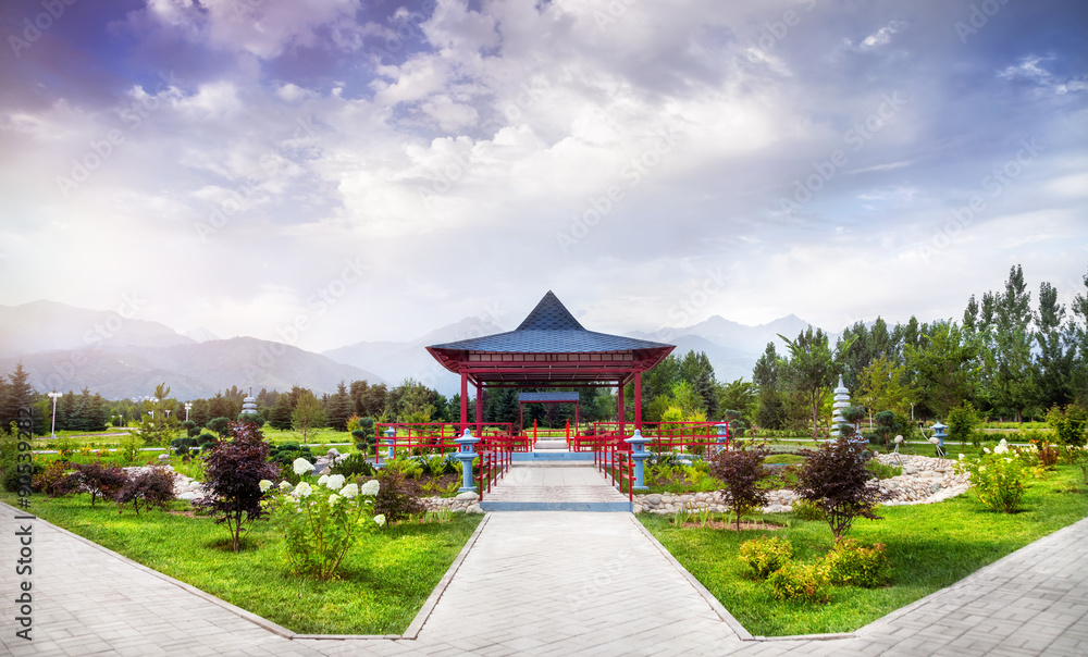 Japanese garden in Almaty