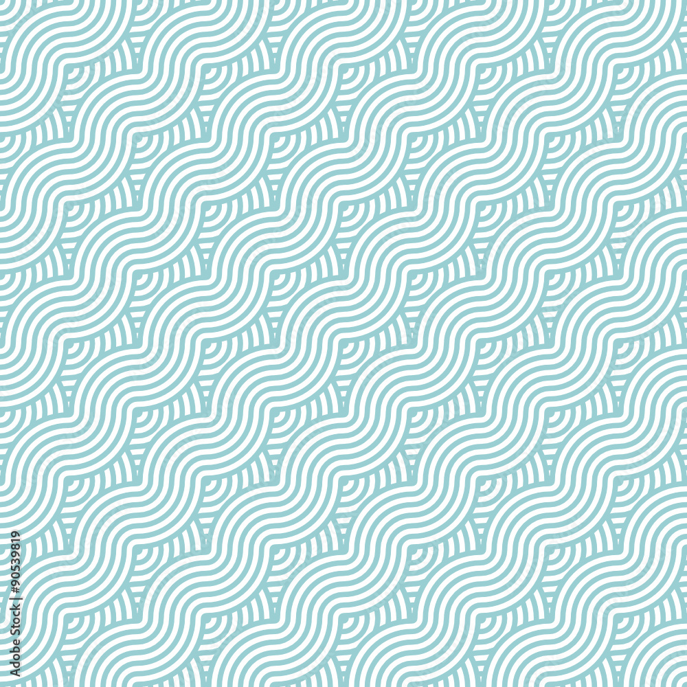 Seamless Retro Pattern Abstract Waves Turquoise/White Seamless Retro Pattern Abstract Waves Turquoise/White