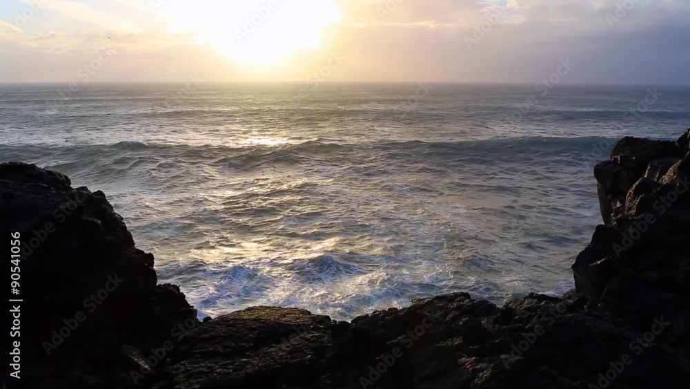 Huge waves crashing on the rocks Huge waves crashing on the rocks