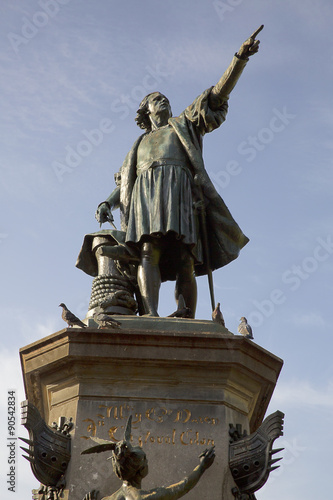 Statue of Christopher Columbus in Plaza Colon. Santo Domingo. Dominican Republic. photo