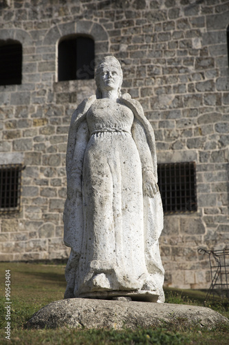 Maria de Toledo statue in Plaza de Espana from Alcazar de Colon (Palacio de Diego Colon). Santo Domingo. Dominican Republic. photo