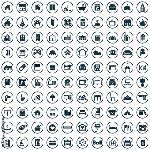 home 100 icons universal set