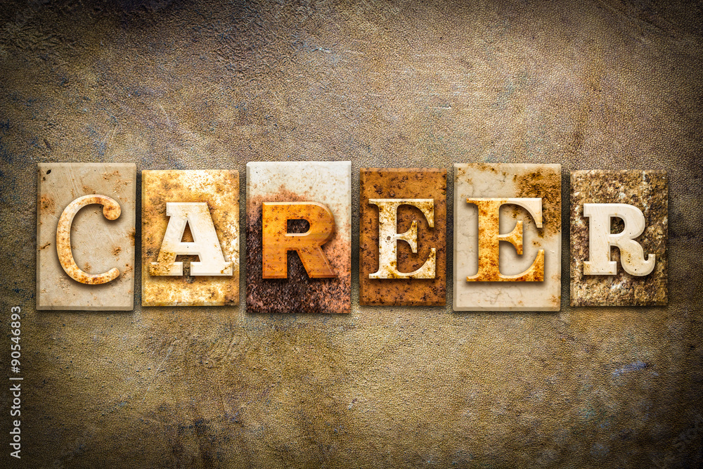 Naklejka premium Career Concept Letterpress Leather Theme