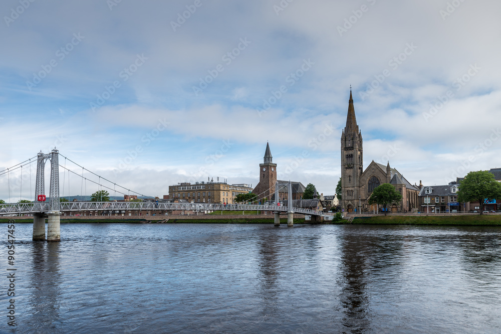 Fototapeta premium Inverness city view from the river side