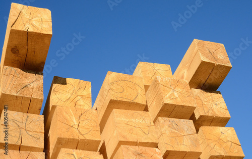 wooden boards stacked at the timber yard