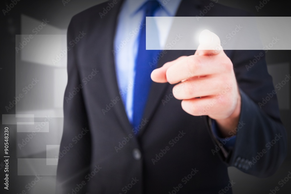 Composite image of businessman pointing his finger at camera Composite image of businessman pointing his finger at camera