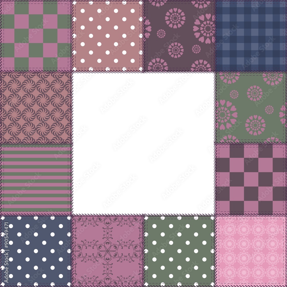 patchwork frame with different patterns patchwork frame with different patterns