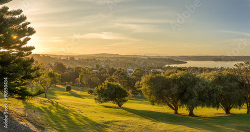 Sunset village landscape in Tuross Head, Australia