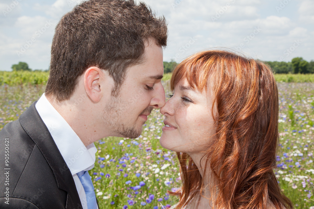 Newly wedding couple happy on their wedding day Newly wedding couple happy on their wedding day