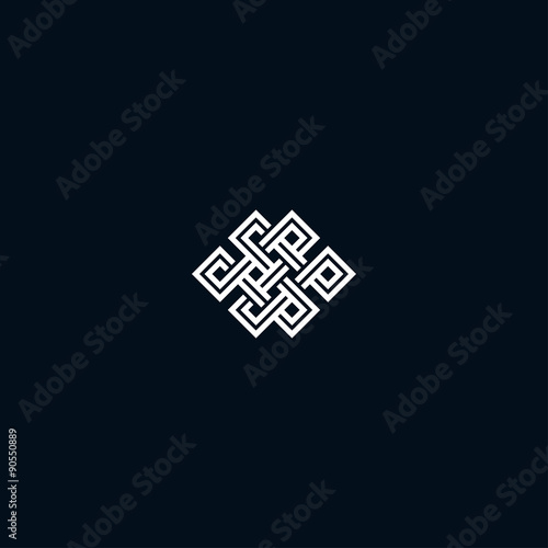 Infinite knot symbol on black