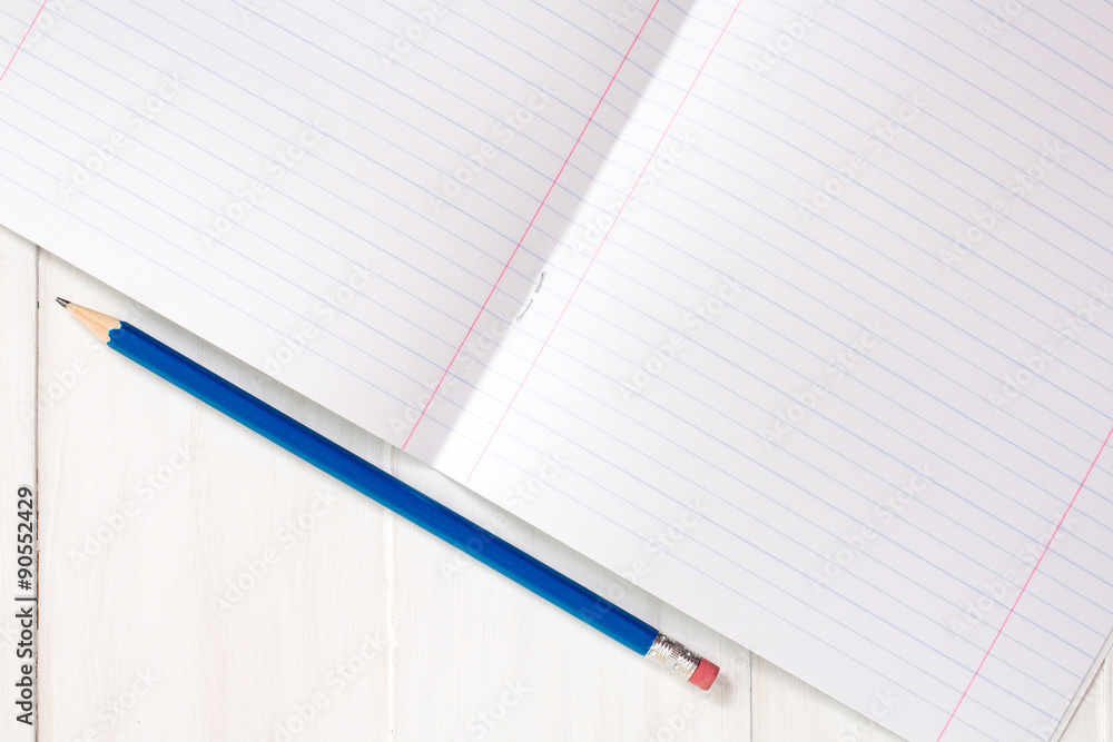 Lined notebook with pencil Lined notebook with pencil