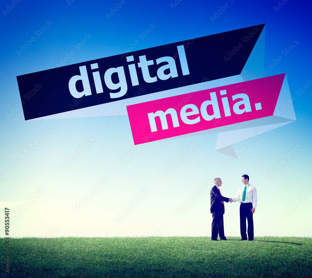 Digital Media Content Share Technology Concept Digital Media Content Share Technology Concept