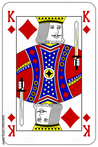 Poker playing card King diamond