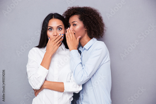 Portrait of a two girls gossip photo