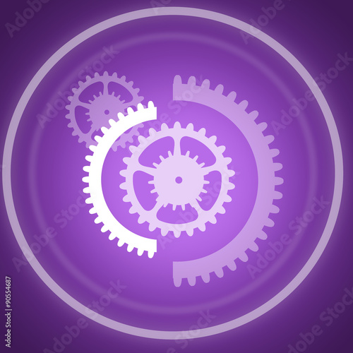 Cog wheels on purple