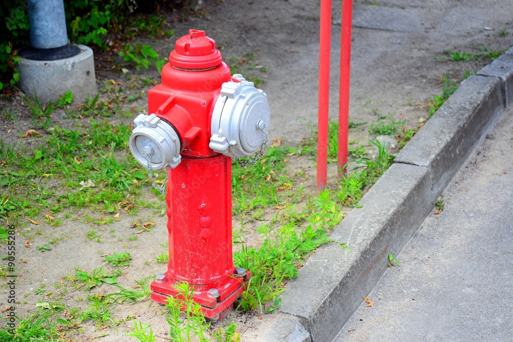 New water hydrant view in Seredzius village New water hydrant view in Seredzius village