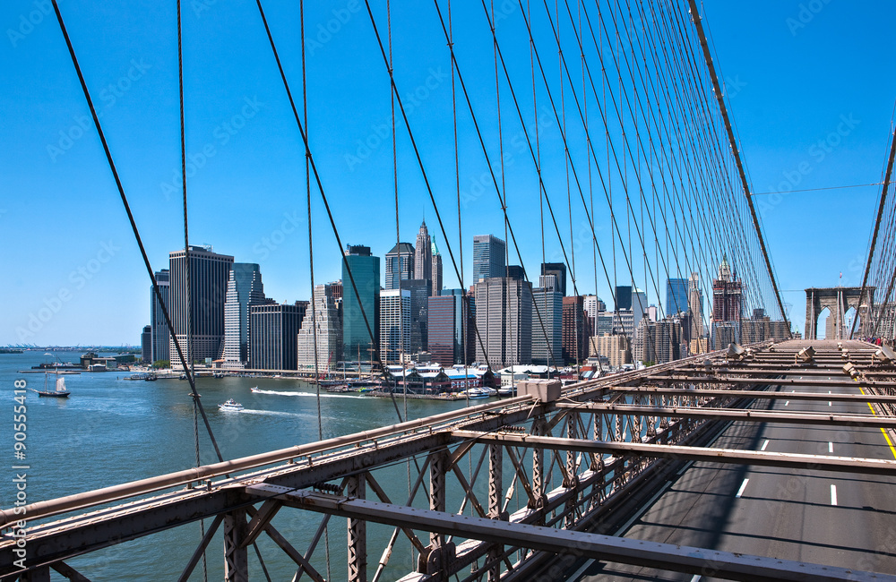 U.S.A., New York,Manhattan,view from the Brookllyn Bridge