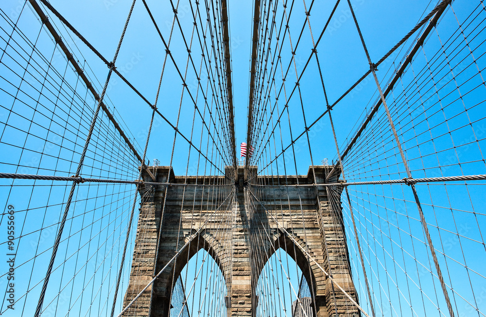 Fototapeta premium U.S.A., New York,Manhattan,the Brookllyn Bridge