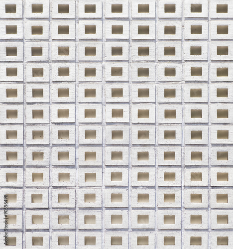 Pattern background of white concrete block wall