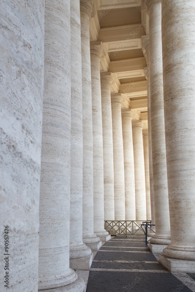 Colonnade in Piazza San Pietro (St Peter's Square) in Vatican, R