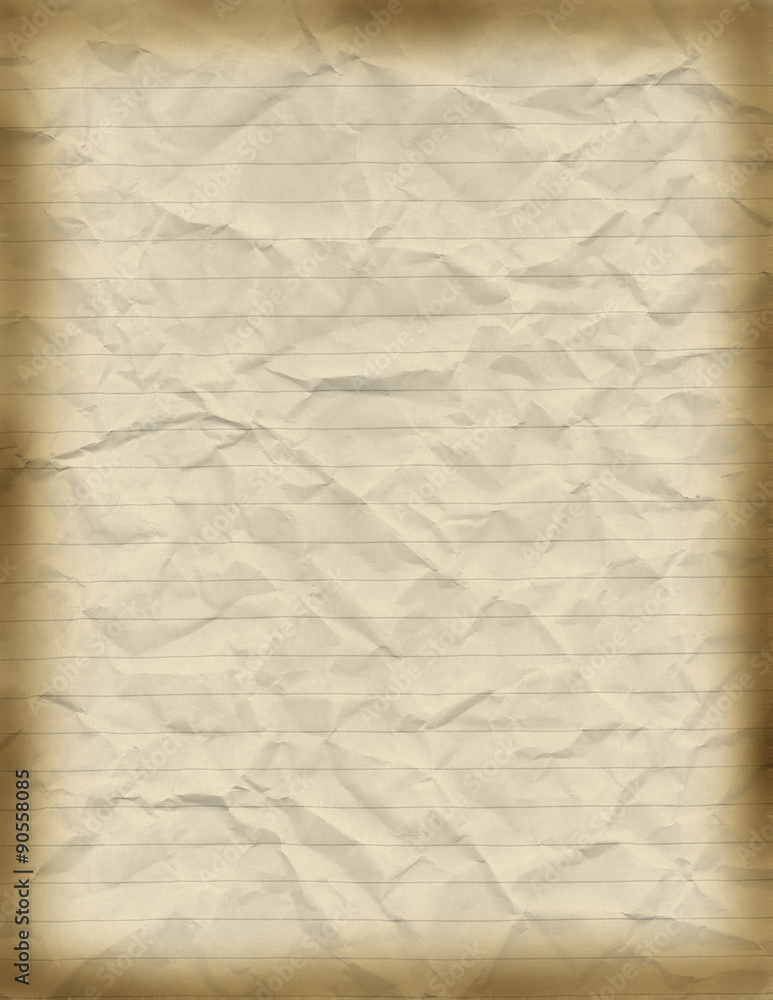 Sheet of old tattered ruled paper Sheet of old tattered ruled paper