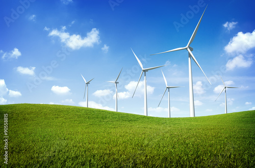 Εκτύπωση καμβά Turbine Green Energy Electricity Technology Concept