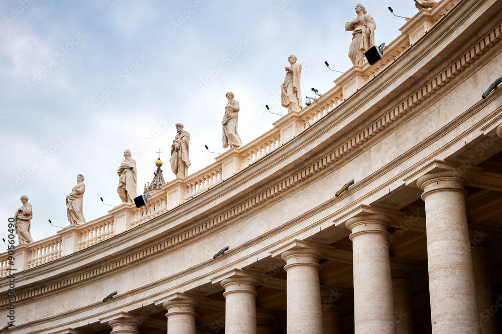 Colonnades that surround St. Peter's Square in Rome, Vatican