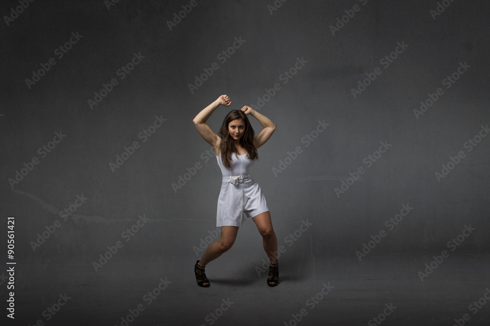girl in a wild dancing