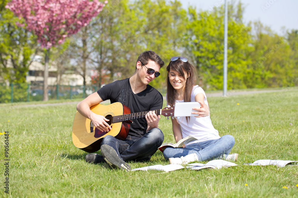 young couple relaxing