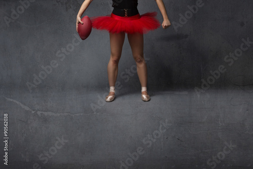 ballerina or football player close up