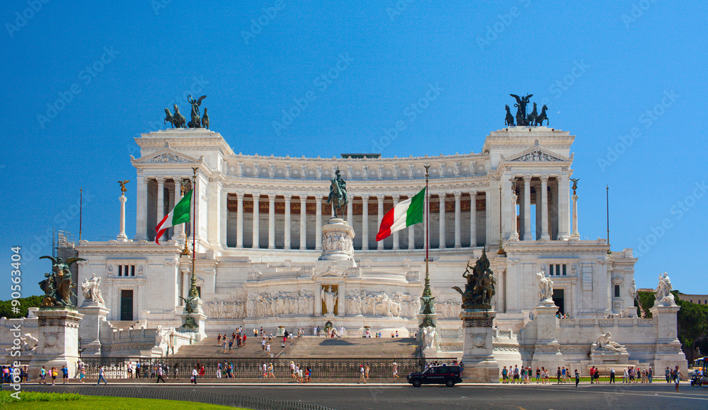 The Altare della Patria (Altar of the Fatherland). Built in honour of Victor Emmanuel, the first king of a unified Italy. It was inaugurated in 1911 and completed in 1925.