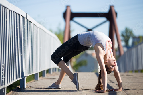 Street yoga: Bridge pose photo