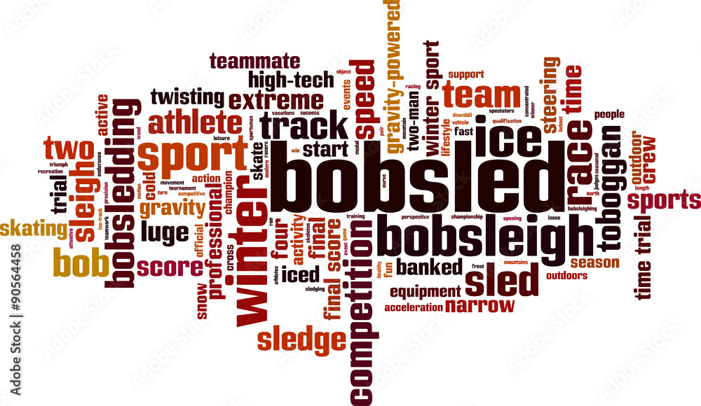 Bobsled word cloud concept. Vector illustration Bobsled word cloud concept. Vector illustration