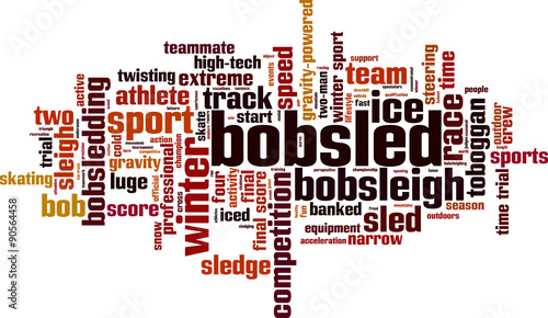 Bobsled word cloud concept. Vector illustration