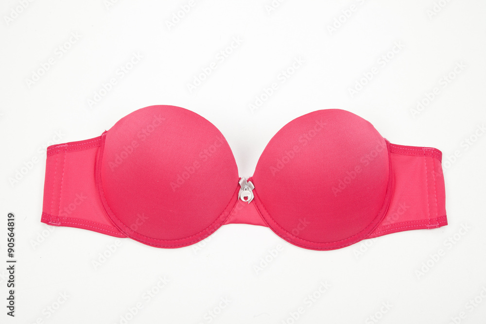 Pink bra on white background Pink bra on white background