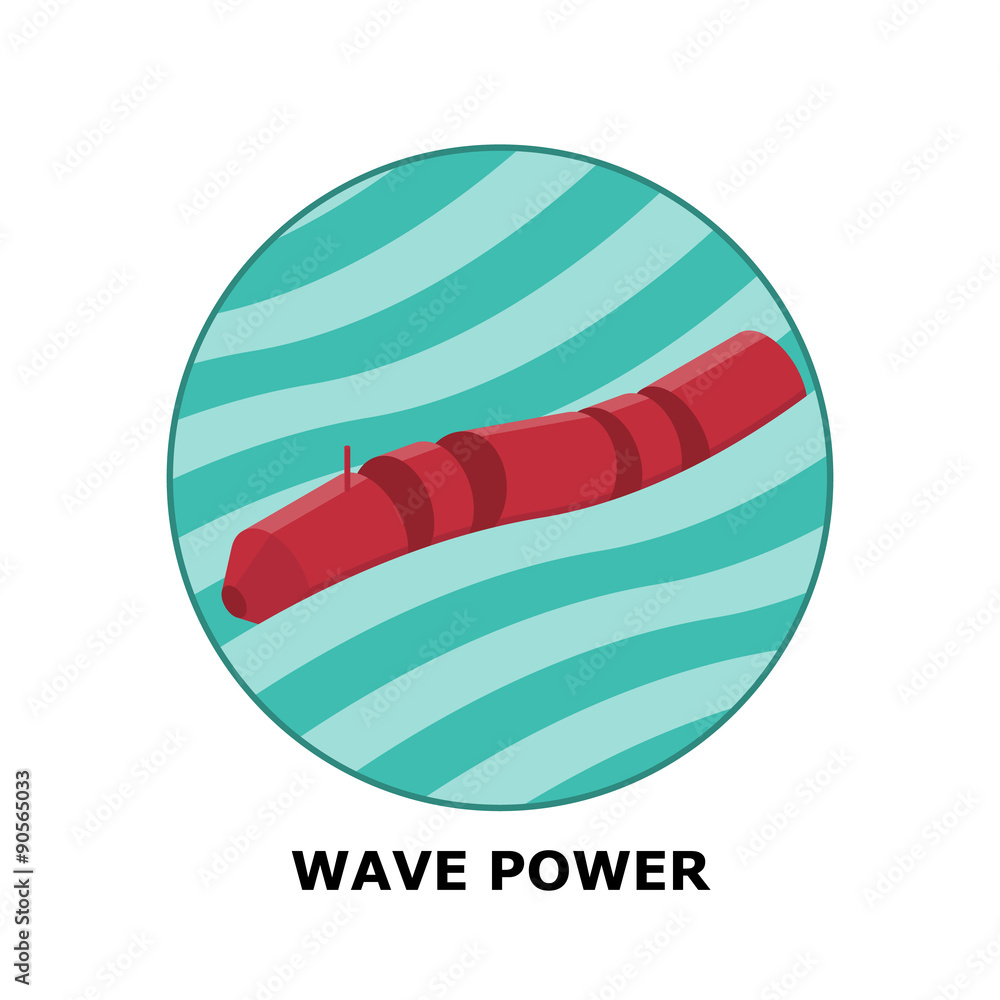 Wave Power, Renewable Energy Sources - Part 4 (both circle and square version is available in the vector file) Wave Power, Renewable Energy Sources - Part 4 (both circle and square version is available in the vector file)