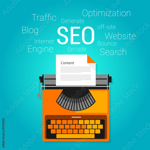 seo content marketing strategy concept search engine