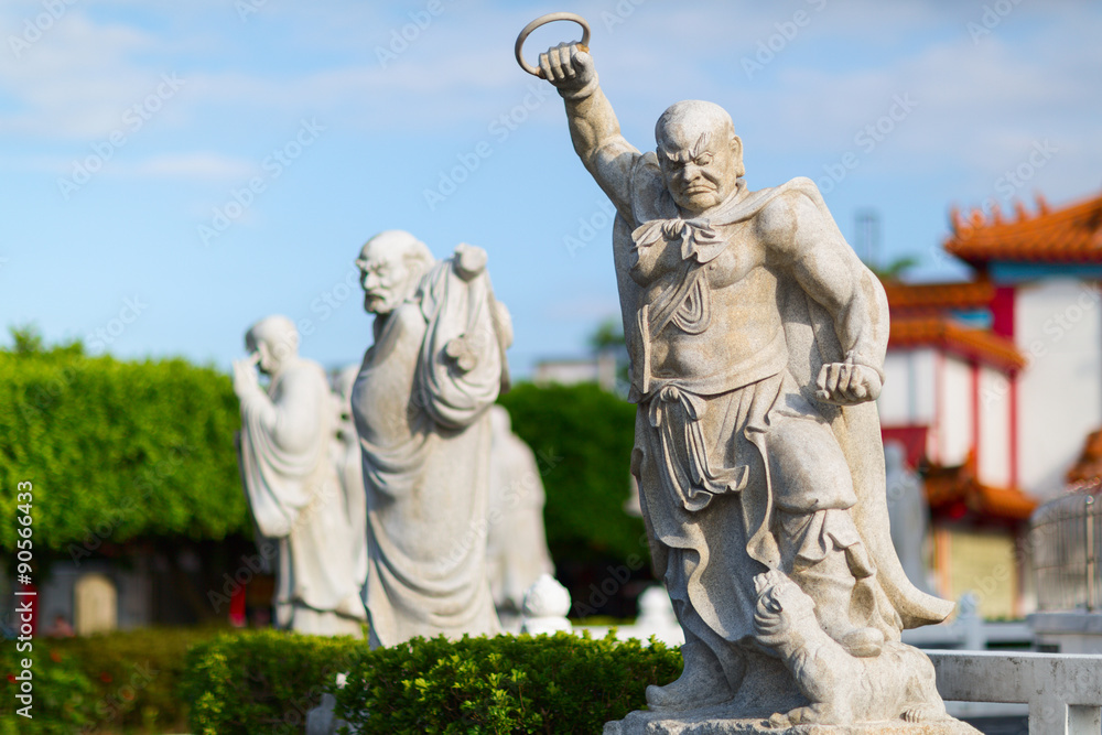 Stone statues at the Da Fo Buddhist Temple. Chung Cheng Park. Keelung