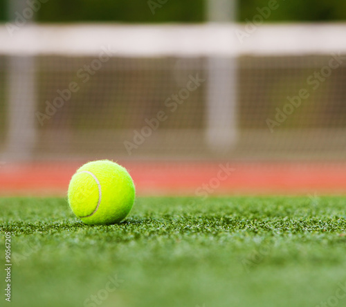 Tennis ball on the court © bushev