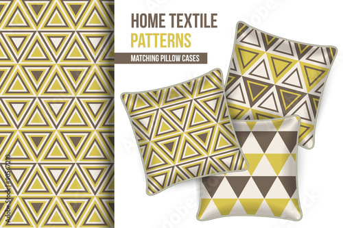 Pattern and set of 3 decorative throw pillows