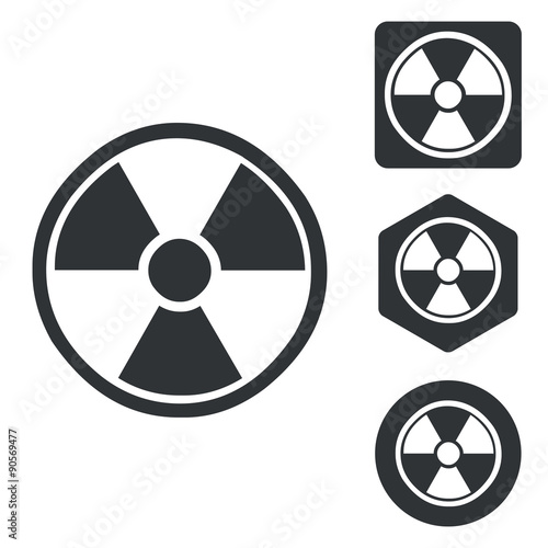 Vászonkép Radiohazard icon set, monochrome