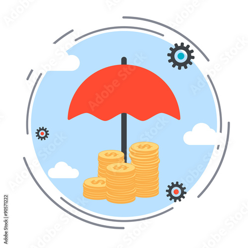 Insurance, funds protection, financial security vector concept